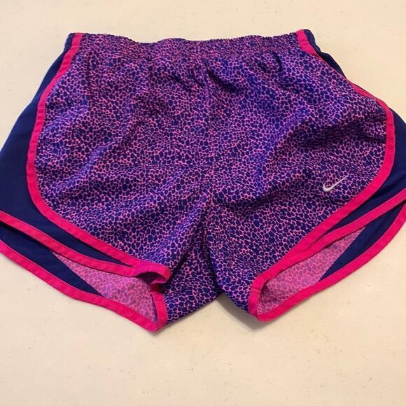 Nike dry fit Size XS athletic shorts with built in panty. Color is navy and pink - Picture 1 of 7